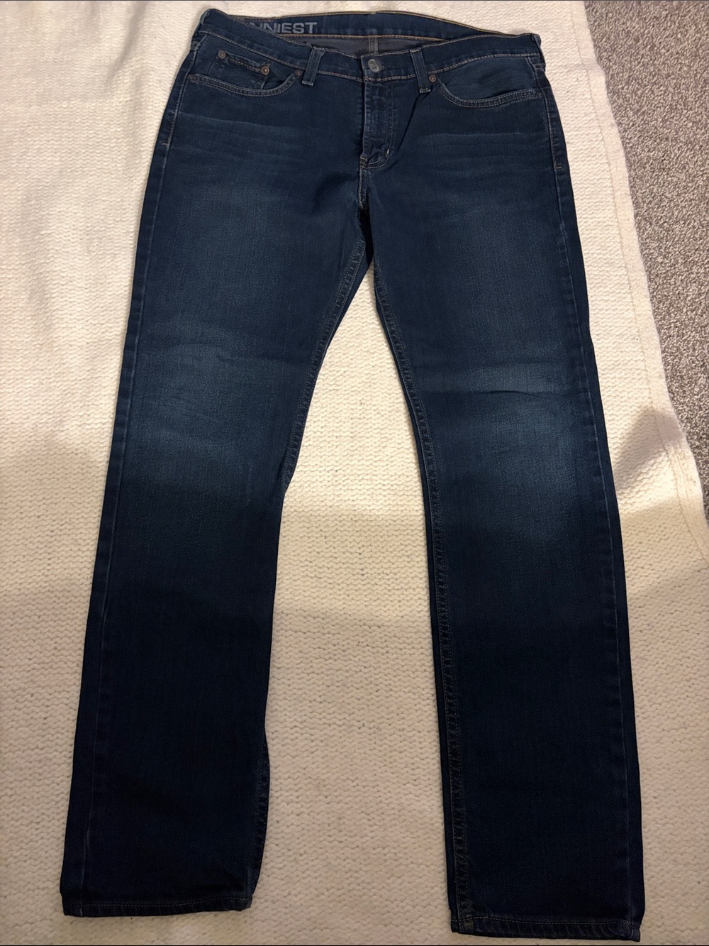 Drakes Men's Slim Straight Jeans in Dark Blue